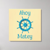 Rustic Weathered Boat Steering Wheel Photo Image Leinwanddruck (Vorderseite)