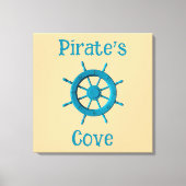 Rustic Weathered Boat Steering Wheel Photo Image Leinwanddruck (Vorderseite)