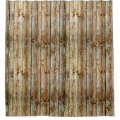 Rustic Weathered Brown Wood Plank Seamless Pattern Duschvorhang (Vorderseite)