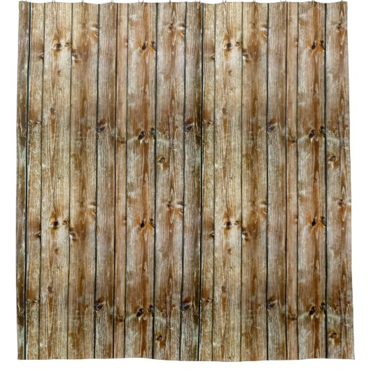 Rustic Weathered Brown Wood Plank Seamless Pattern Duschvorhang (Vorderseite)