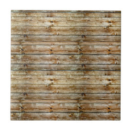 Rustic Weathered Brown Wood Plank Seamless Pattern Fliese