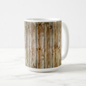 Rustic Weathered Brown Wood Plank Seamless Pattern Kaffeetasse (VorderseiteRechts)