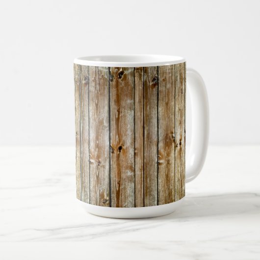 Rustic Weathered Brown Wood Plank Seamless Pattern Kaffeetasse (VorderseiteRechts)