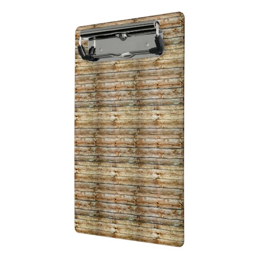 Rustic Weathered Brown Wood Plank Seamless Pattern Mini Klemmbrett (Gewinkelt2)