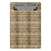 Rustic Weathered Brown Wood Plank Seamless Pattern Mini Klemmbrett (Vorderseite)