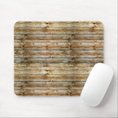 Rustic Weathered Brown Wood Plank Seamless Pattern Mousepad (Mit Mouse)