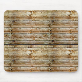 Rustic Weathered Brown Wood Plank Seamless Pattern Mousepad
