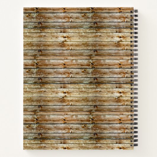 Rustic Weathered Brown Wood Plank Seamless Pattern Notizblock (Rückseite)