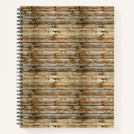 Rustic Weathered Brown Wood Plank Seamless Pattern Notizblock