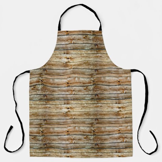 Rustic Weathered Brown Wood Plank Seamless Pattern Schürze (Vorderseite)