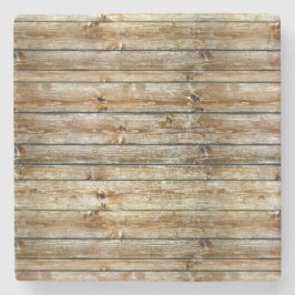 Rustic Weathered Brown Wood Plank Seamless Pattern Steinuntersetzer