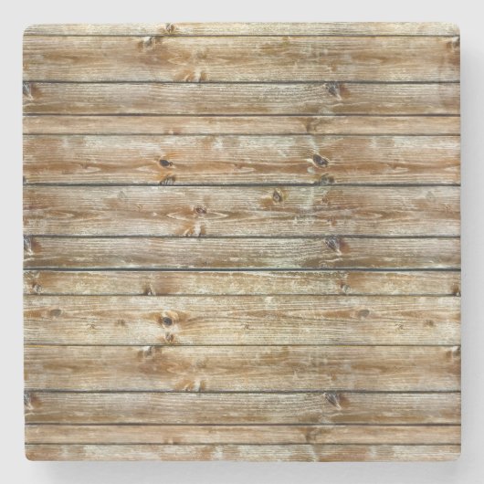 Rustic Weathered Brown Wood Plank Seamless Pattern Steinuntersetzer (Vorderseite)