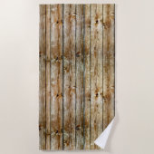 Rustic Weathered Brown Wood Plank Seamless Pattern Strandtuch (Vorderseite)