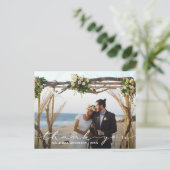 Rustic Wedding 2 Foto Vielen Dank Postkarte (Stehend Vorderseite)