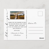 Rustic Wedding 2 Foto Vielen Dank Postkarte (Rückseite)