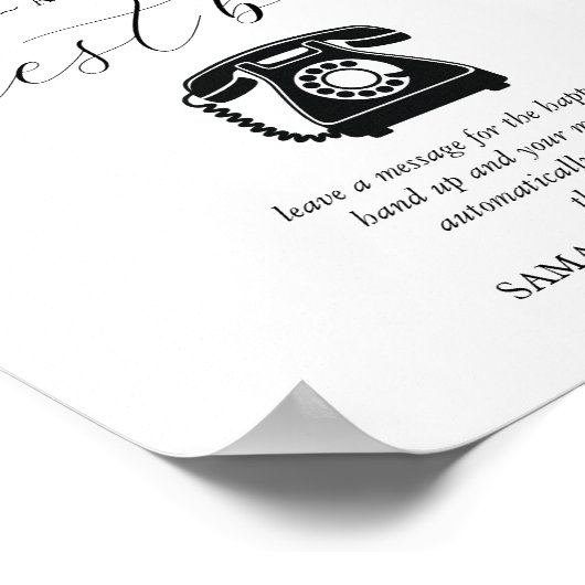 Rustic Wedding Audio Guest Book Sign Poster (Ecke)