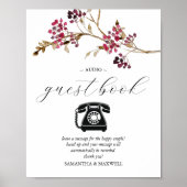 Rustic Wedding Audio Guest Book Sign Poster (Vorne)