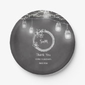 Rustic Wedding Black Chalkboard Mason Jar Pappteller (Vorderseite)