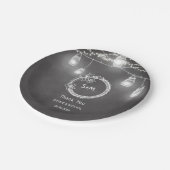 Rustic Wedding Black Chalkboard Mason Jar Pappteller (Schrägansicht)