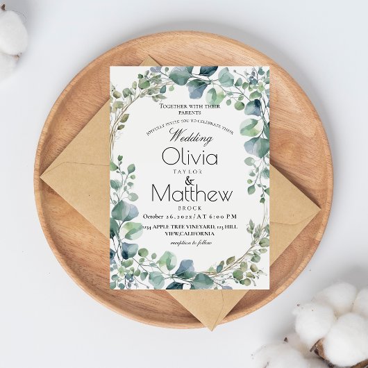 Rustic Wedding Boho Eucalyptus Elegante Wedding Einladung