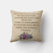 Rustic Wedding Bridesmaid Geschenk Idee Kissen (Rückseite)