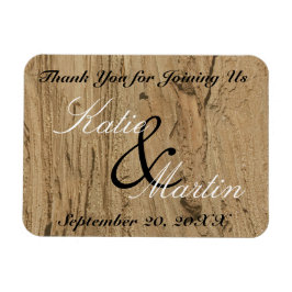 Rustic Wedding Brown Woodgrain Foto Vielen Dank Magnet