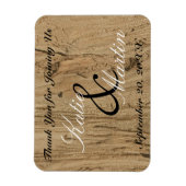 Rustic Wedding Brown Woodgrain Foto Vielen Dank Magnet (Vertikal)