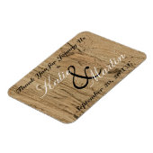 Rustic Wedding Brown Woodgrain Foto Vielen Dank Magnet (Linke Seite)