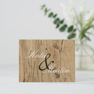 Rustic Wedding Brown Woodgrain Foto Vielen Dank Postkarte