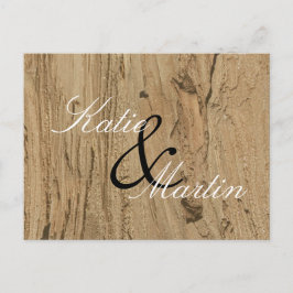 Rustic Wedding Brown Woodgrain Foto Vielen Dank Postkarte