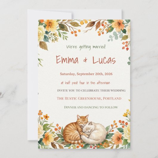 Rustic Wedding Emma Lucas Einladung (Vorderseite)