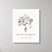 Rustic Wedding Fingerprint Tree Leinwanddruck (Vorderseite)
