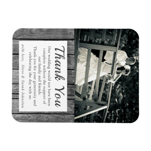 Rustic Wedding Foto Danke Magnet (Horizontal)