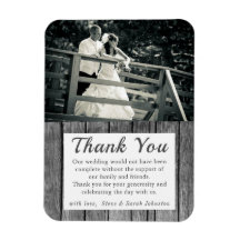 Rustic Wedding Foto Danke Magnet