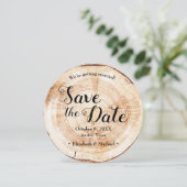 Rustic Wedding Foto Holz Grain Save the Date Inv Einladung (Stehend Vorderseite)