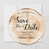 Rustic Wedding Foto Holz Grain Save the Date Inv Einladung (Vorderseite)