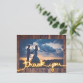 Rustic Wedding Foto Moderne Sparkler Vielen Dank Postkarte (Stehend Vorderseite)