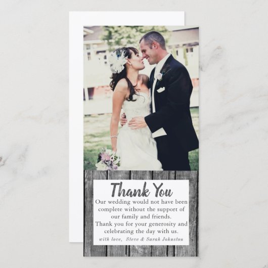 Rustic Wedding Foto Vielen Dank an Cards Dankeskarte (Vorne/Hinten)