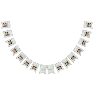 Rustic Wedding Grey Wood Fügen Sie Ihre Fotos hinz Wimpelkette