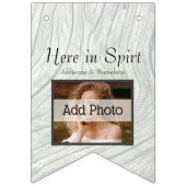 Rustic Wedding Grey Wood Fügen Sie Ihre Fotos hinz Wimpelkette (Erste Fahne)