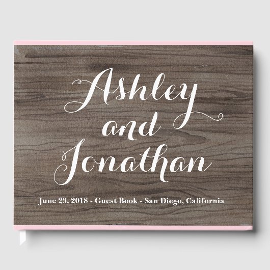 Rustic Wedding Guest Book Custom Boho Gästebuch (Vorderseite)
