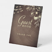 Rustic Wedding Guest Book Sign Sockelschild (Vorderseite)