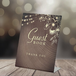 Rustic Wedding Guest Book Sign Sockelschild