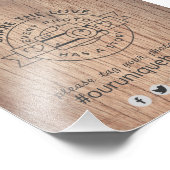 Rustic Wedding Hashtag Sign - Wood Camera Share Fotodruck (Ecke)