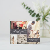 Rustic Wedding Horizontal Foto Collage Vielen Dank Karte (Stehend Vorderseite)
