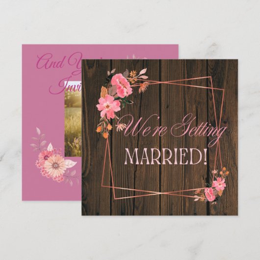 Rustic Wedding Invitation Einladung (Vorne/Hinten)