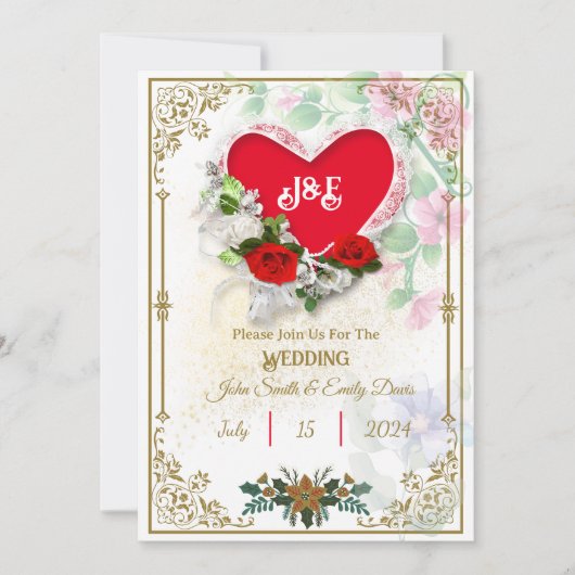 Rustic Wedding Invitations with Rsvp Qr Code Einladung (Vorderseite)