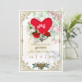 Rustic Wedding Invitations with Rsvp Qr Code Einladung (Stehend Vorderseite)