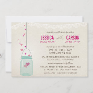 RUSTIC WEDDING INVITE niedliche Mason Jar Liebe He Einladung