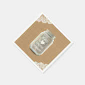 Rustic Wedding Mason Jar Burlap & Lace Serviette (Ecke)